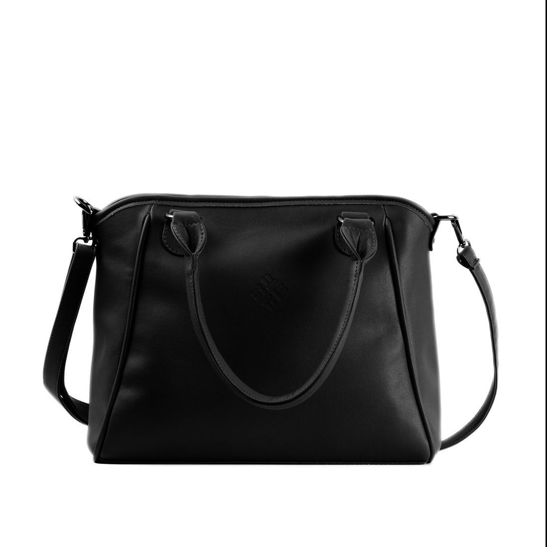 Black Ladies Leather Handbag Agy - CANVAEGYPT