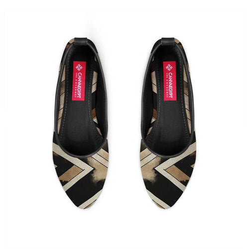 Black Round Toe Shoe ZigZag