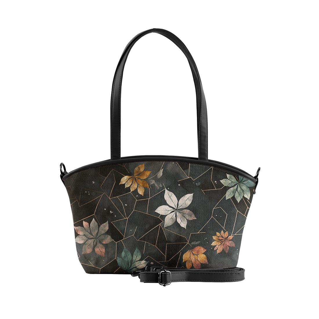 Black Wide Tote Bag Floral - CANVAEGYPT