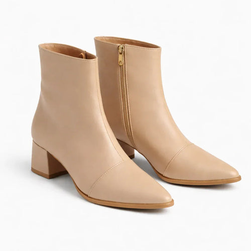 Beige Urban Muse Ankle Boots – Bold Steps, Effortless Style