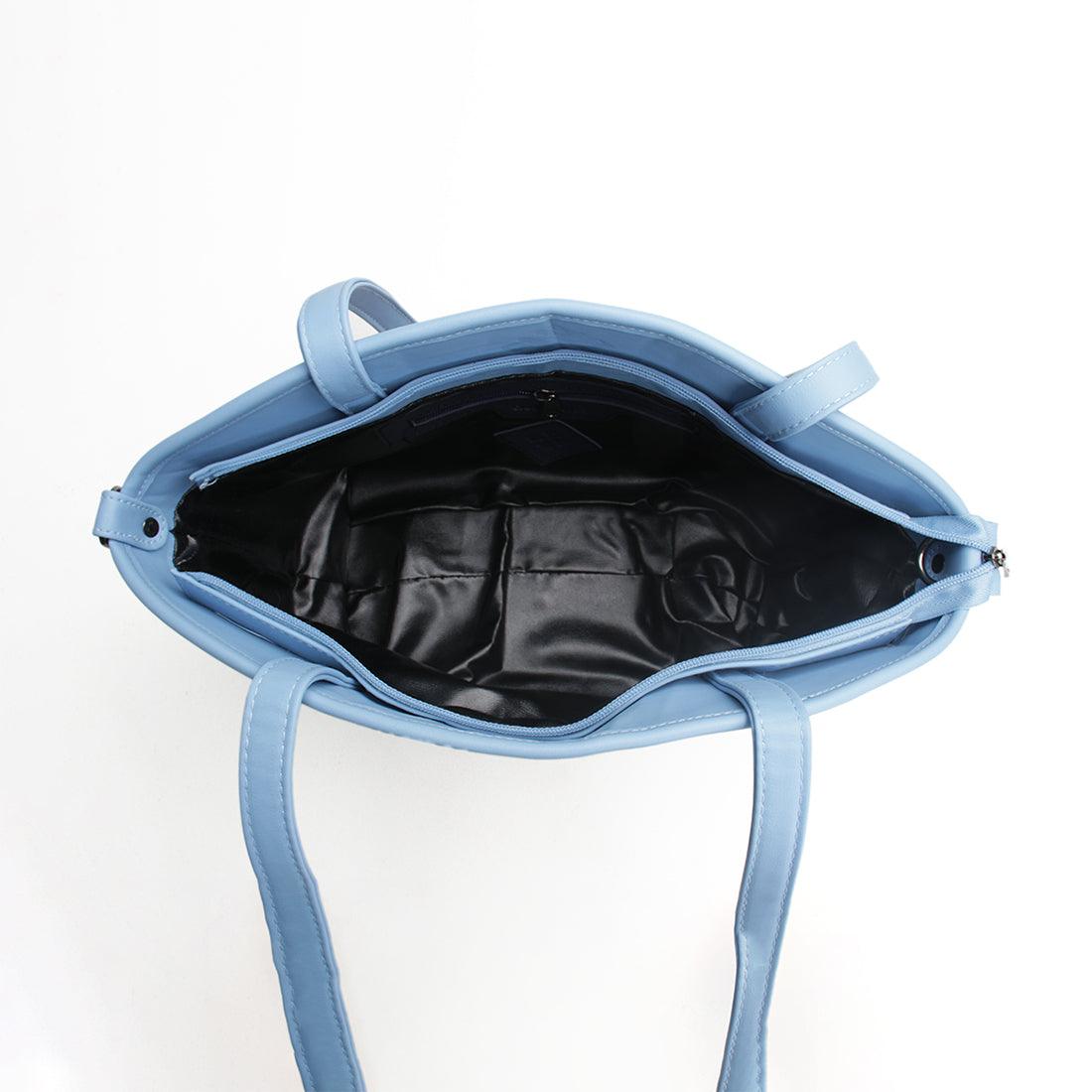 Blue Wide Tote Bag Floary - CANVAEGYPT