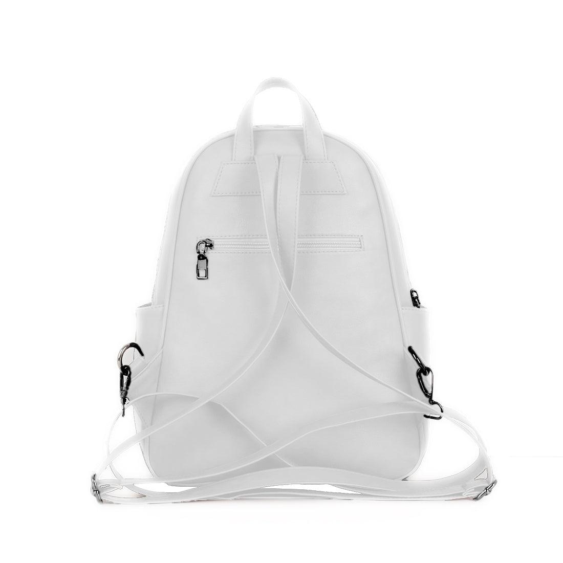 White Mixed Backpack Floarl Art - CANVAEGYPT