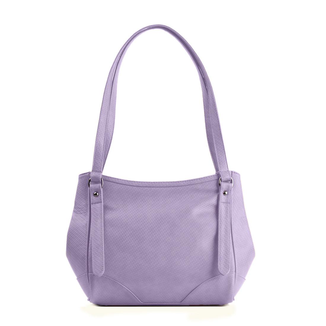 Lavender Leather Tote Bag Palm Art - CANVAEGYPT