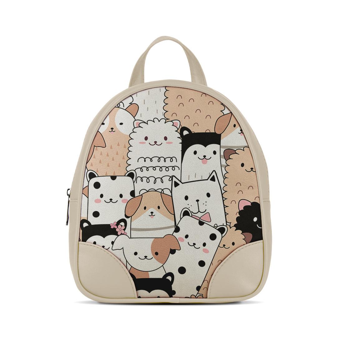 Beige O Mini Backpacks Cute Pets - CANVAEGYPT
