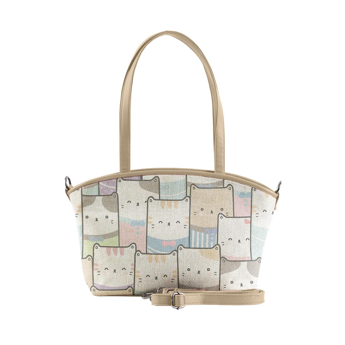 Beige Wide Tote Bag Kitty - CANVAEGYPT