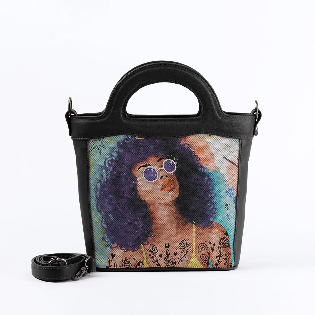 Black Top Handle Handbag Flamingo Queen - CANVAEGYPT