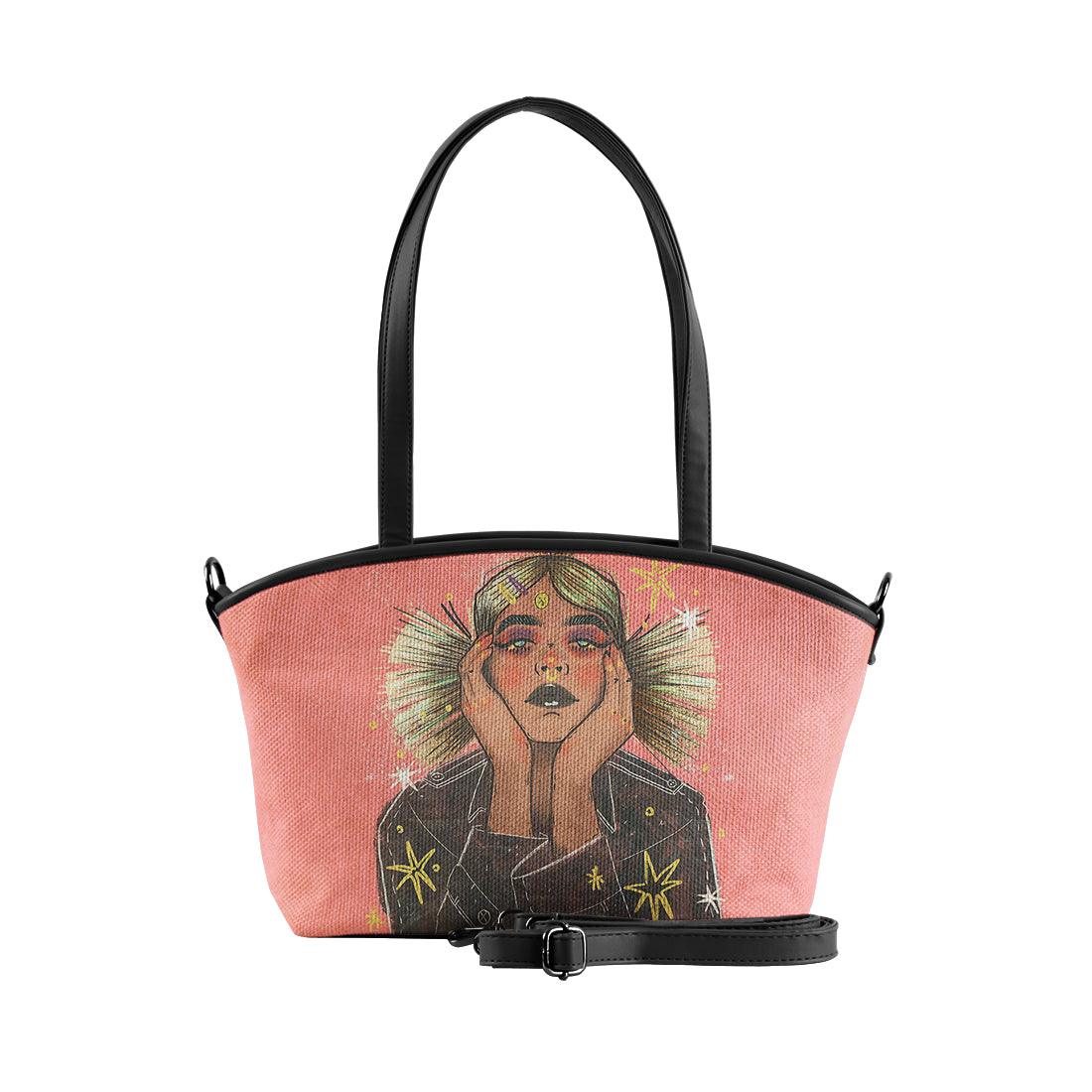 Black Wide Tote Bag Spagetti hair - CANVAEGYPT