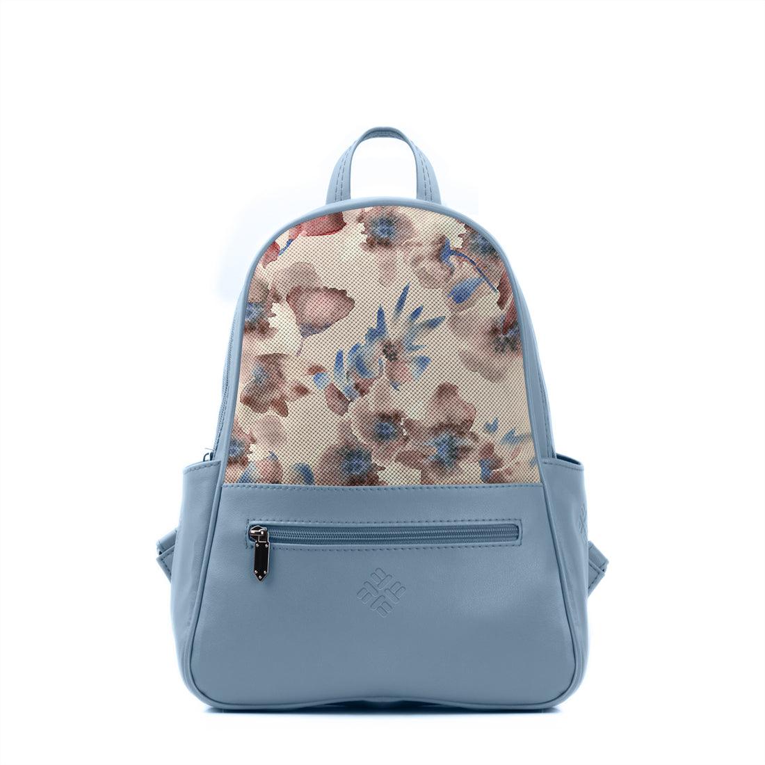 Blue Vivid Backpack Flower Pattern - CANVAEGYPT