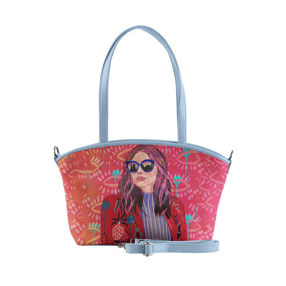 Blue Wide Tote Bag City girl - CANVAEGYPT