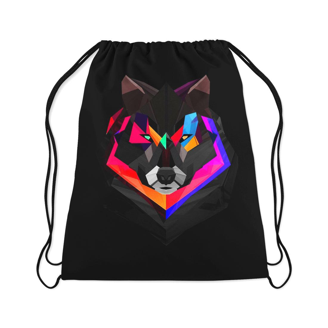Drawstring Bag Neon Wolf - CANVAEGYPT