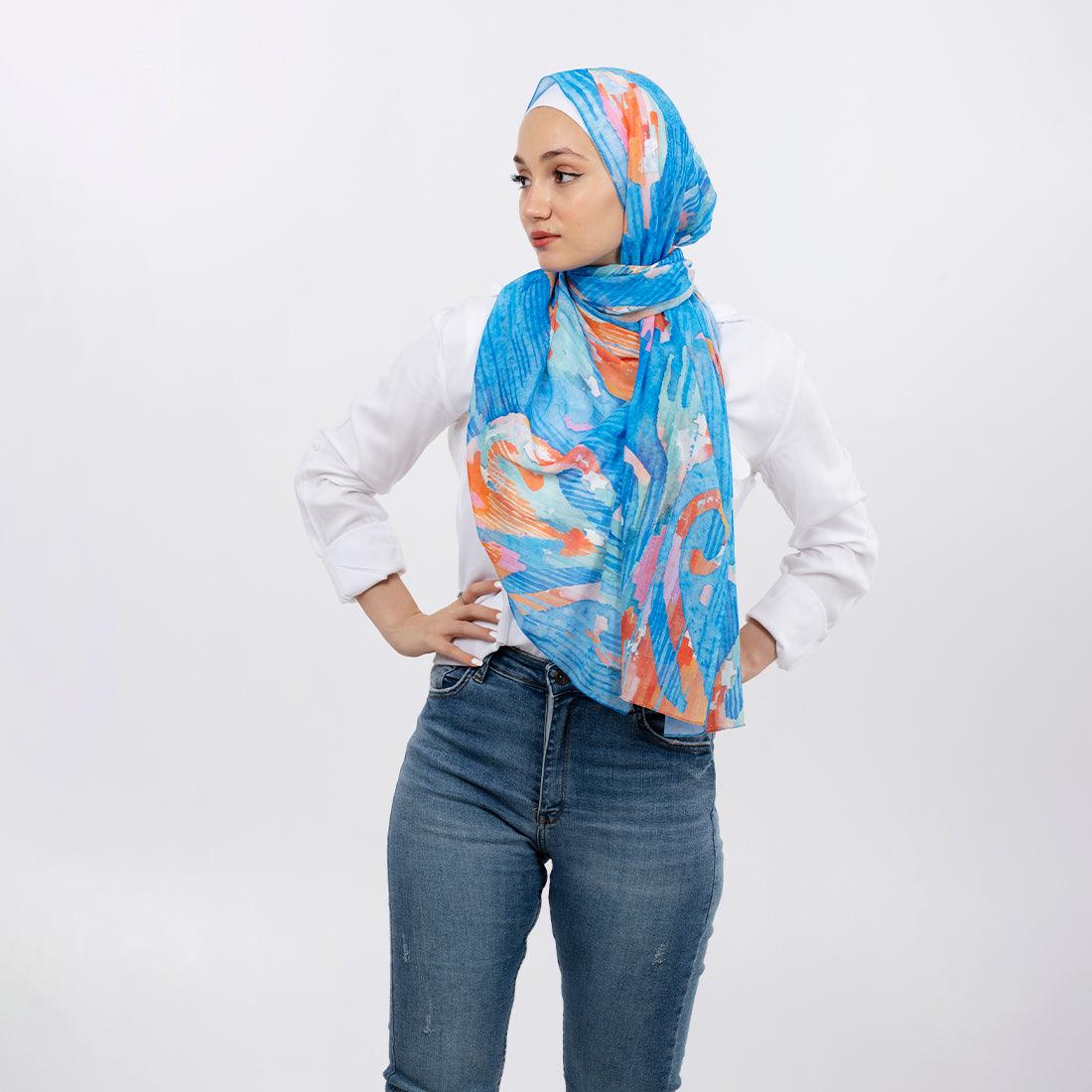 Hijab Scarf Electric blue - CANVAEGYPT