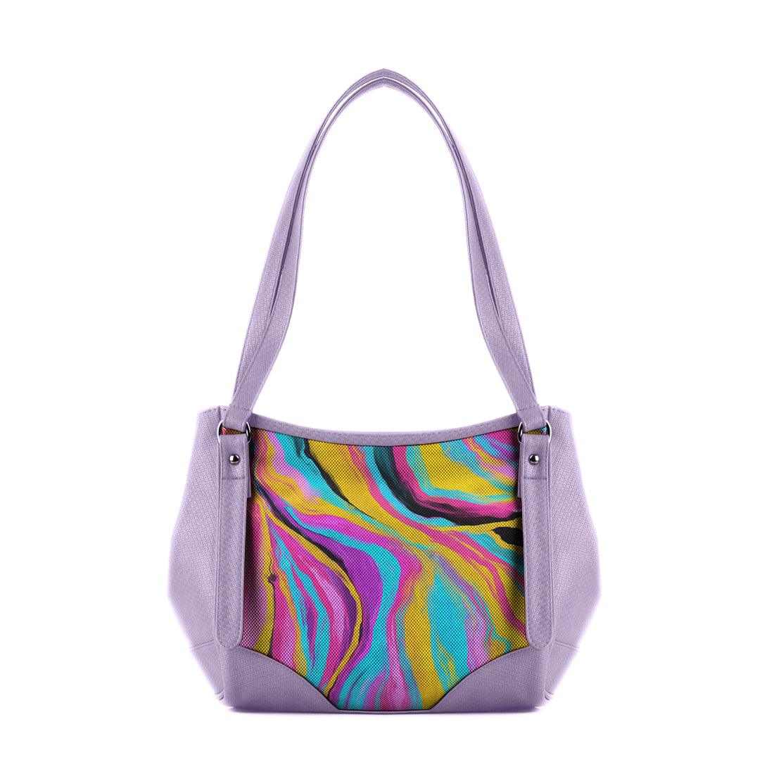 Lavender Leather Tote Bag Color Flows - CANVAEGYPT