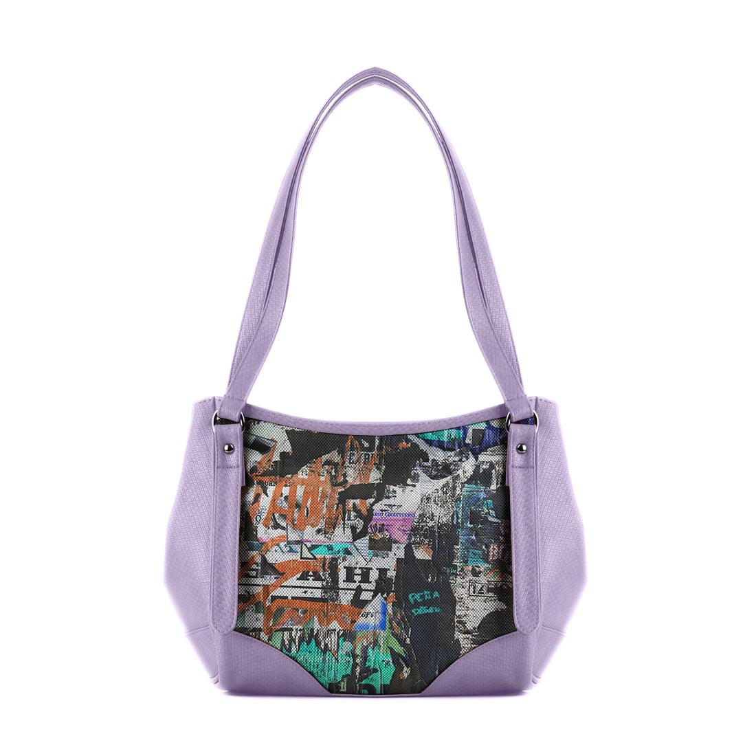 Lavender Leather Tote Bag Full Wall - CANVAEGYPT