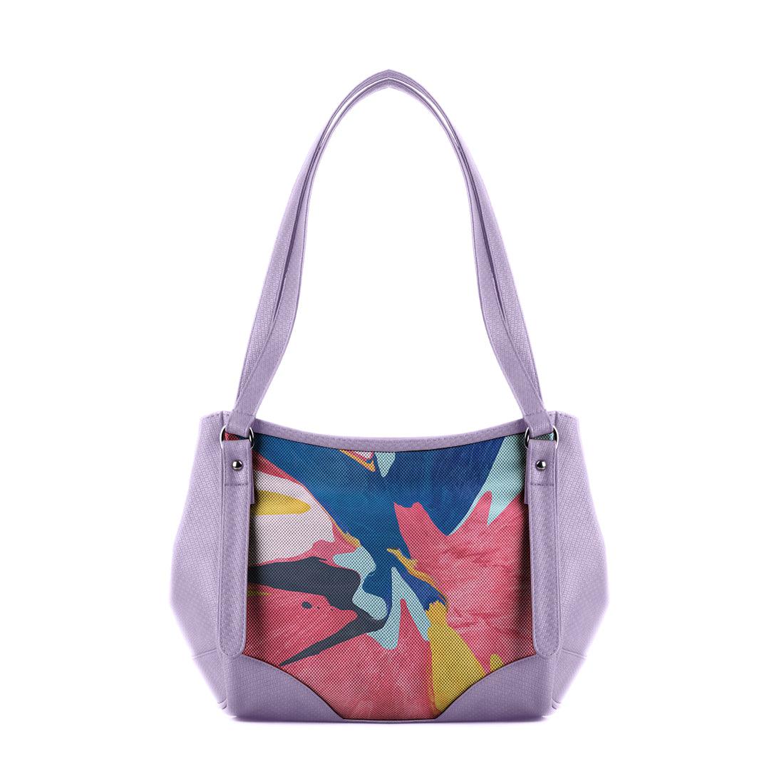 Lavender Leather Tote Bag Paint - CANVAEGYPT