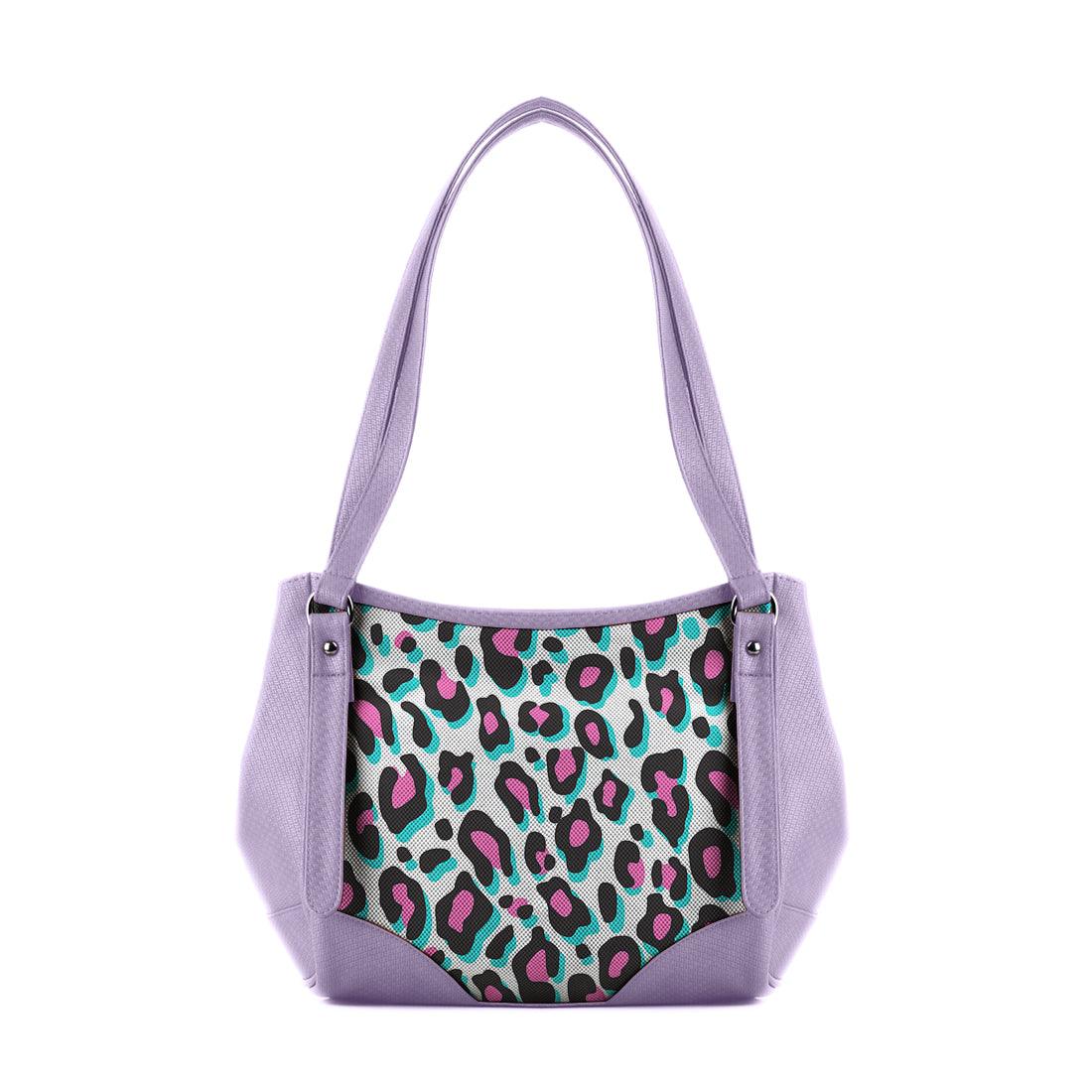 Lavender Leather Tote Bag Purple Abstract - CANVAEGYPT