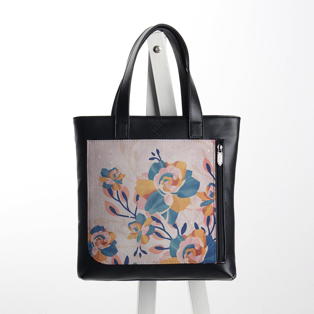 Leather Tote bag Floral - CANVAEGYPT