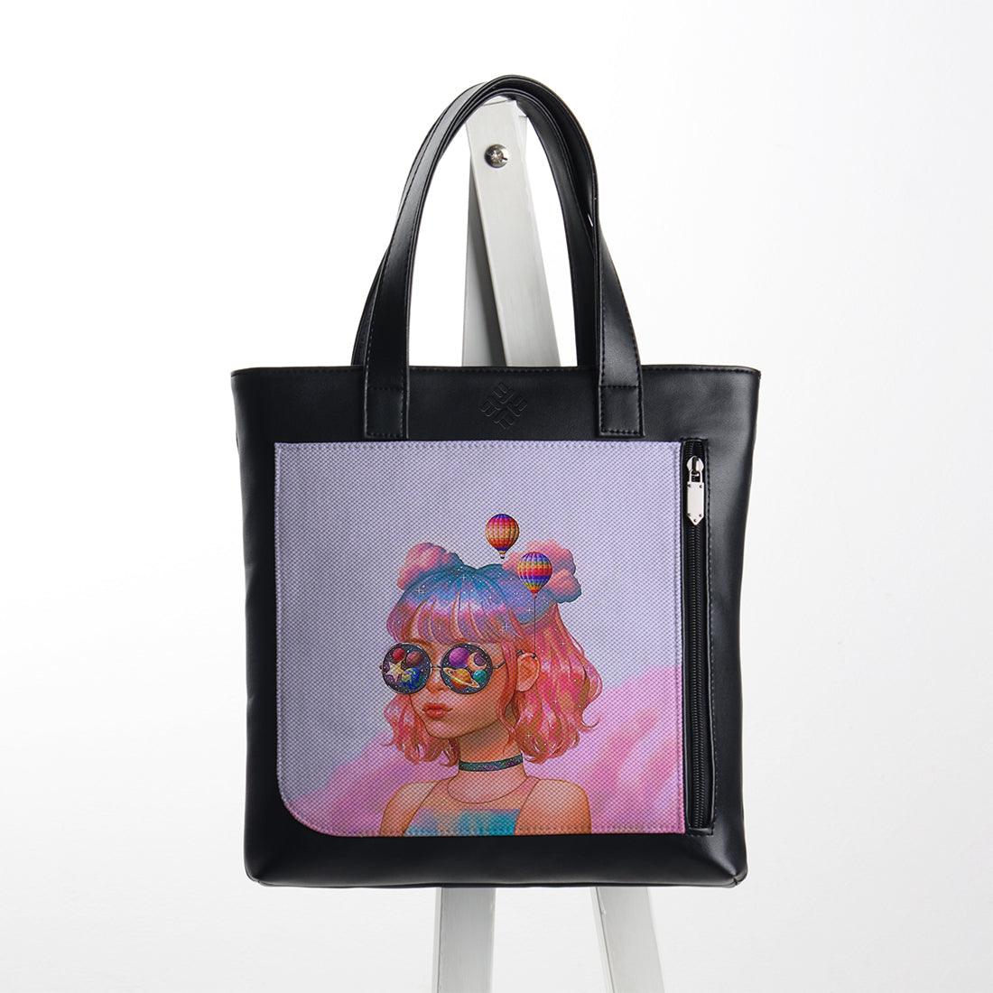 Leather Tote bag Galaxy Girl - CANVAEGYPT