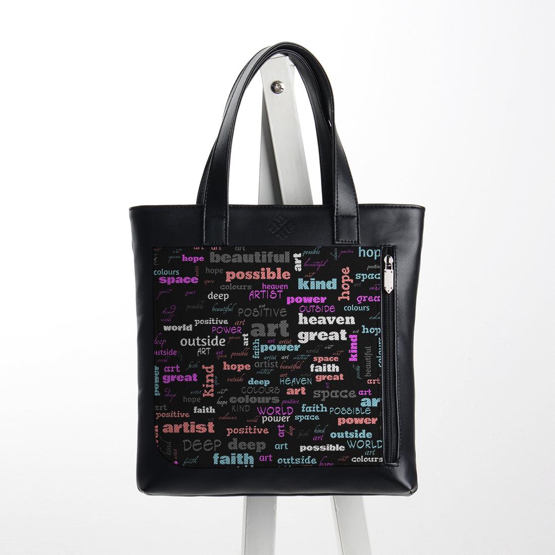 Leather Tote bag Words - CANVAEGYPT