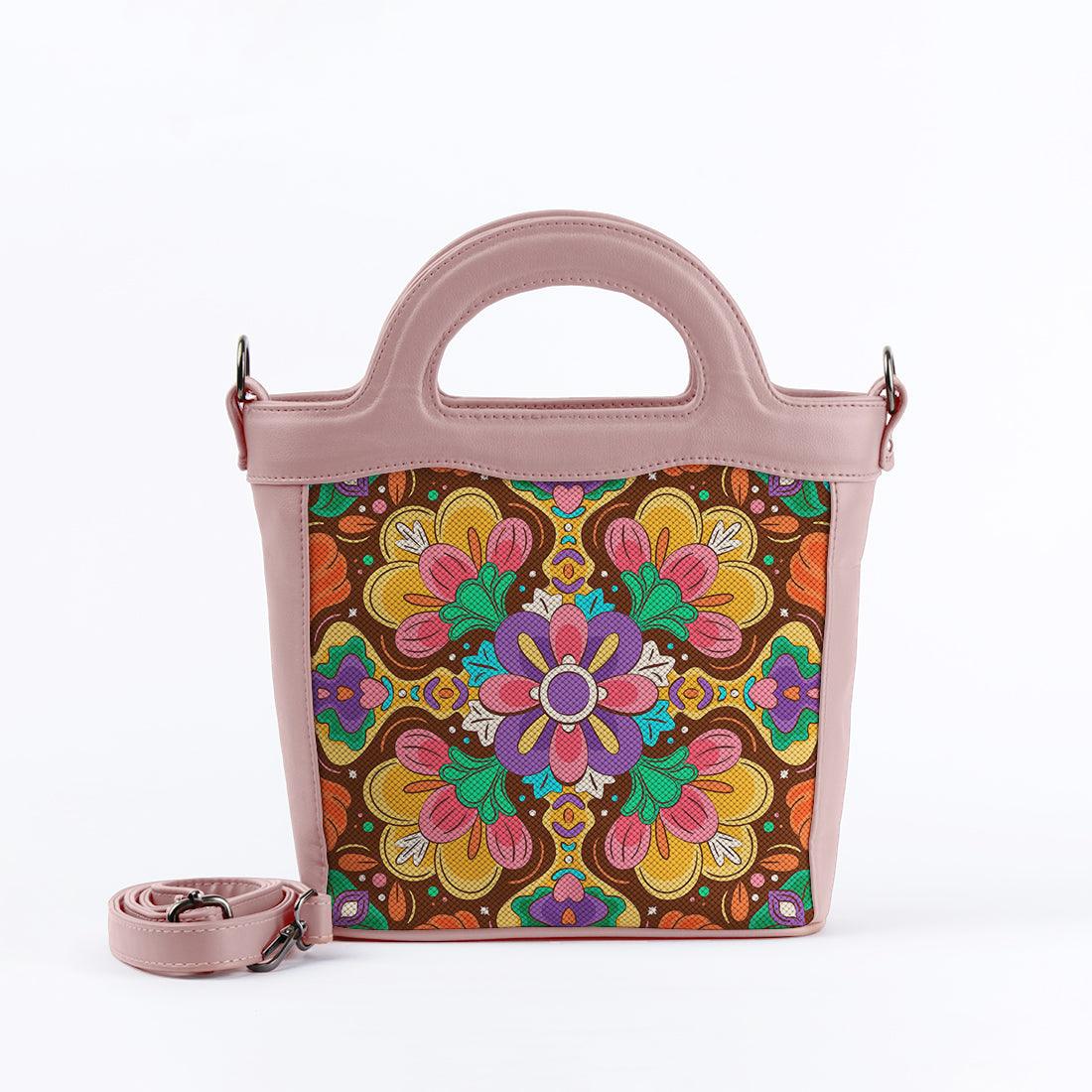 Rose Top Handle Handbag Flower Art - CANVAEGYPT