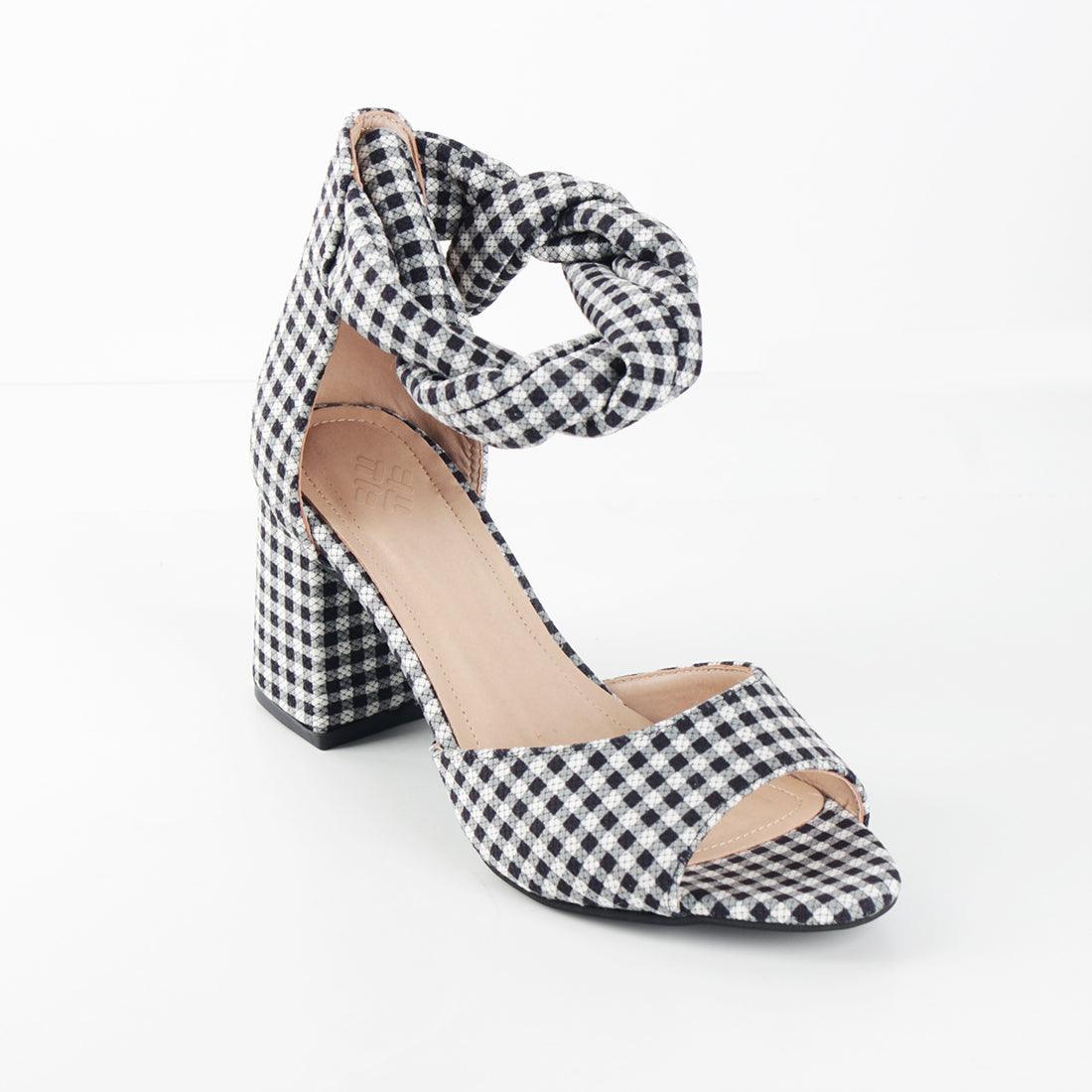 Spotted Black Chunky Heeled - CANVAEGYPT
