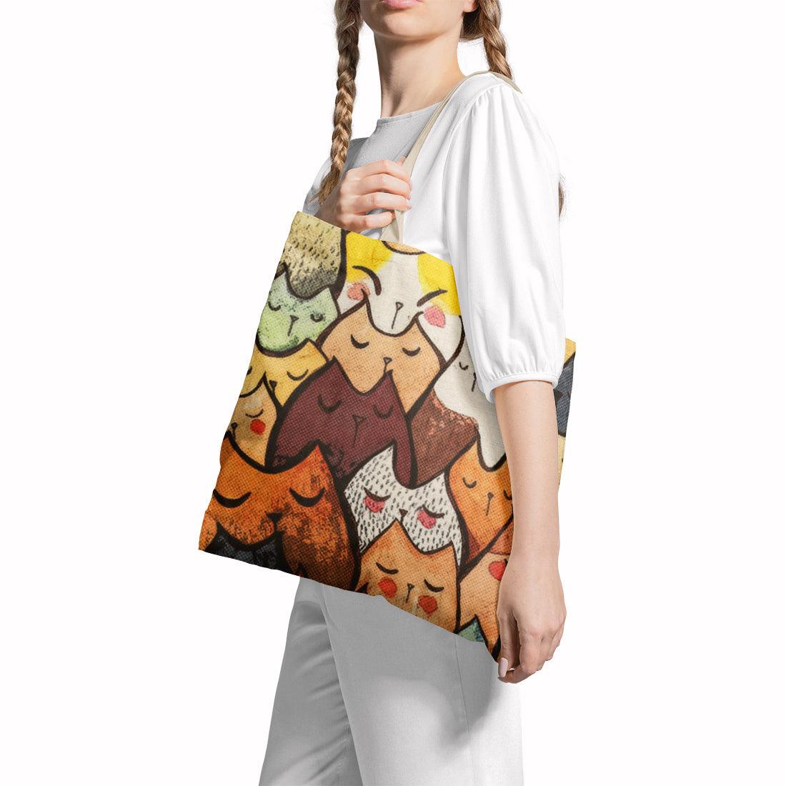 Tote Bag Cat Pattern - CANVAEGYPT