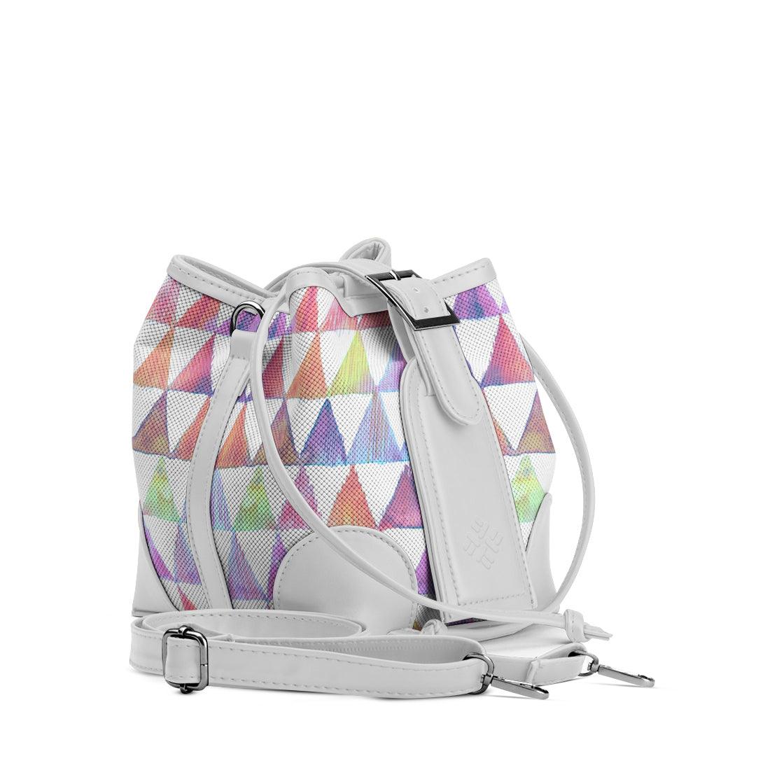 White Bucket Bags Rainbow triangles - CANVAEGYPT