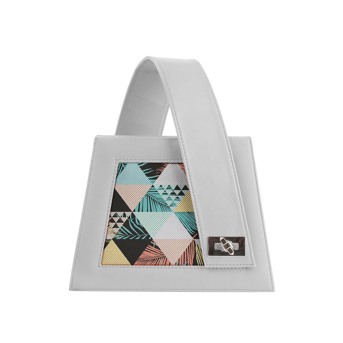 White One Handed Bag Summer Triangles - CANVAEGYPT