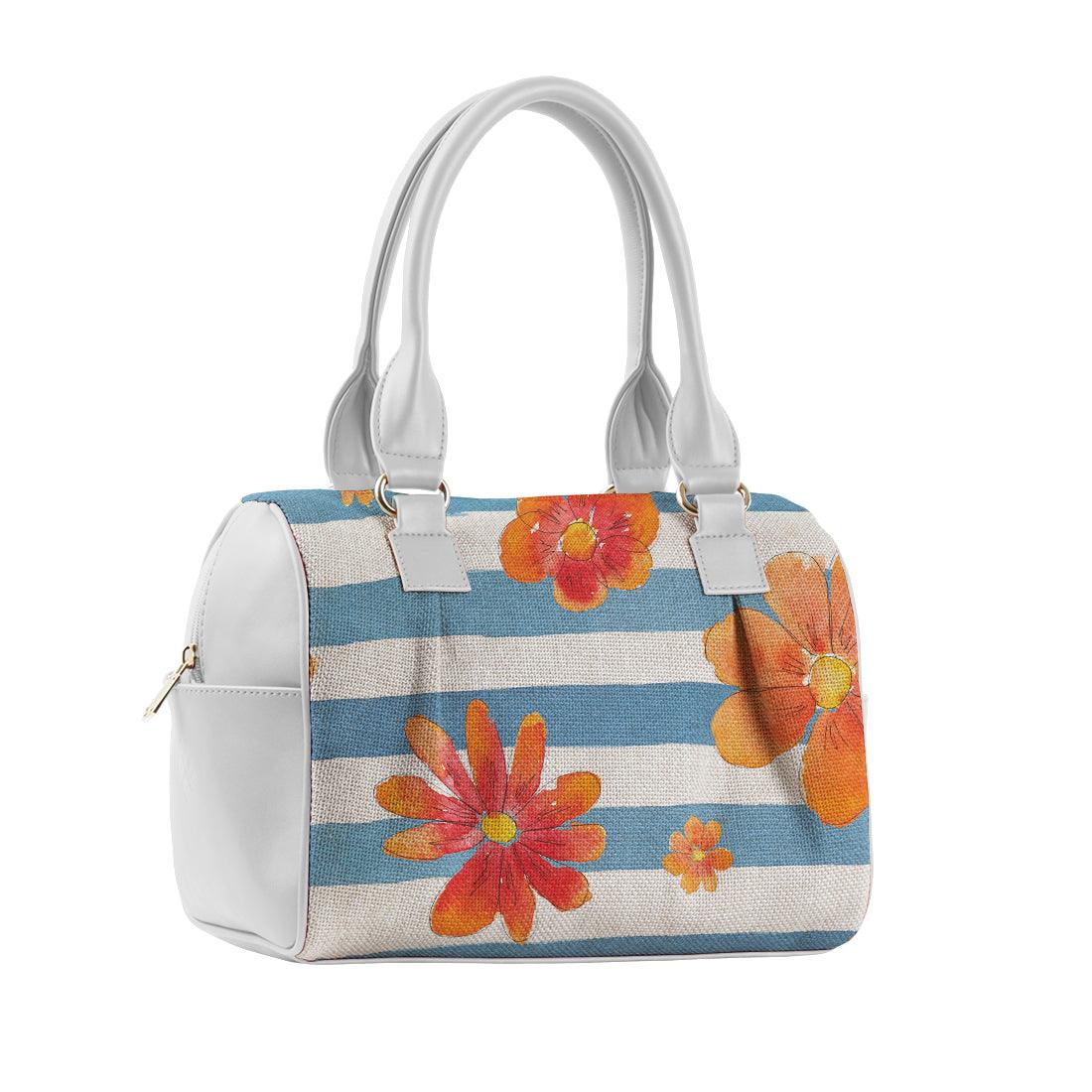 White Speedy Bag Blue Floral - CANVAEGYPT