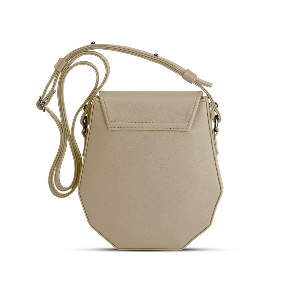 Beige Polygon Crossbags Scribbles - CANVAEGYPT