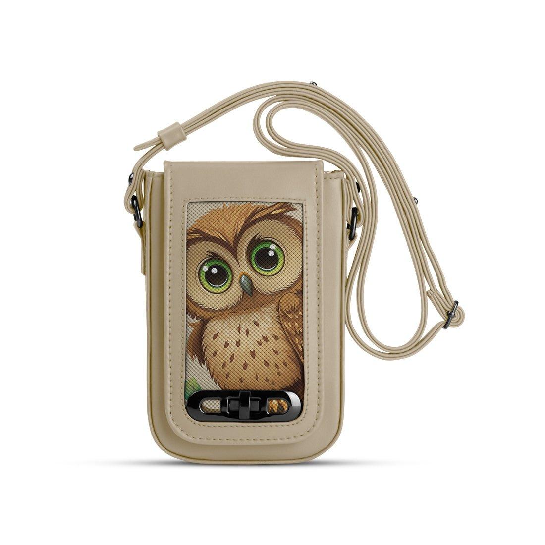 Beige Tagged Crossbag Owl - CANVAEGYPT