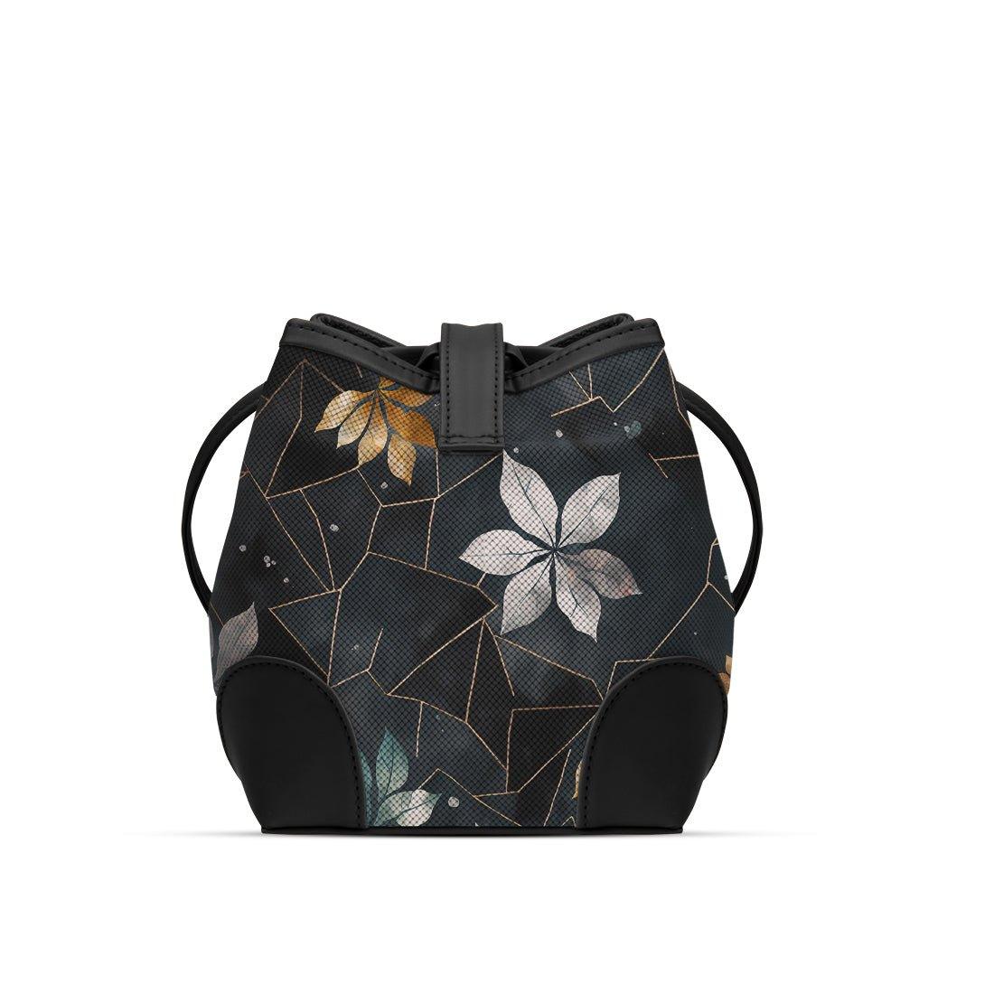 Black Bucket Bags Dark Floral - CANVAEGYPT