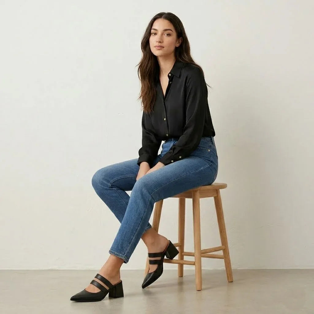 Black Double Strap Mules – Step Into Your Power - 3