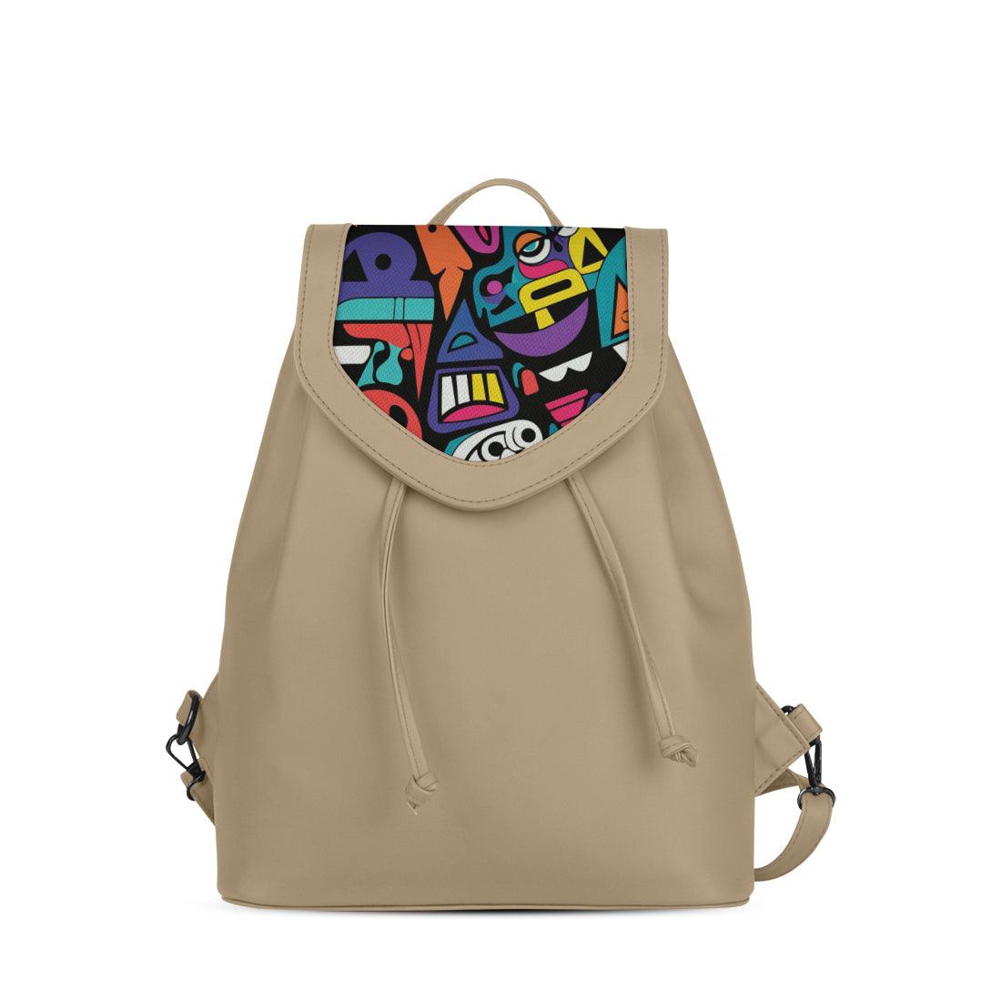 Beige City Serenade Backpack Abstract Nightmares - CANVAEGYPT