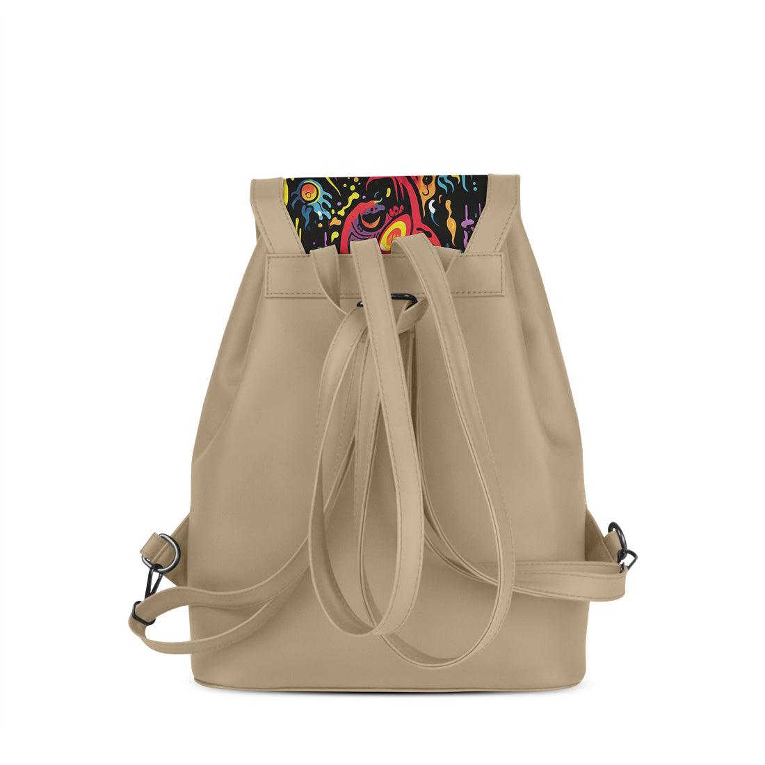 Beige City Serenade Backpack Vibrant Visions - CANVAEGYPT
