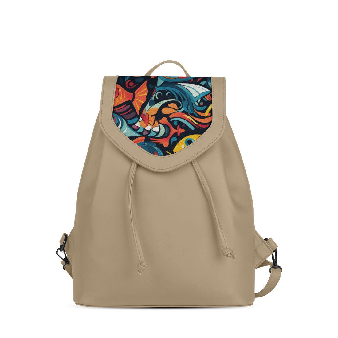 Beige City Serenade Backpack Marine Mural - CANVAEGYPT