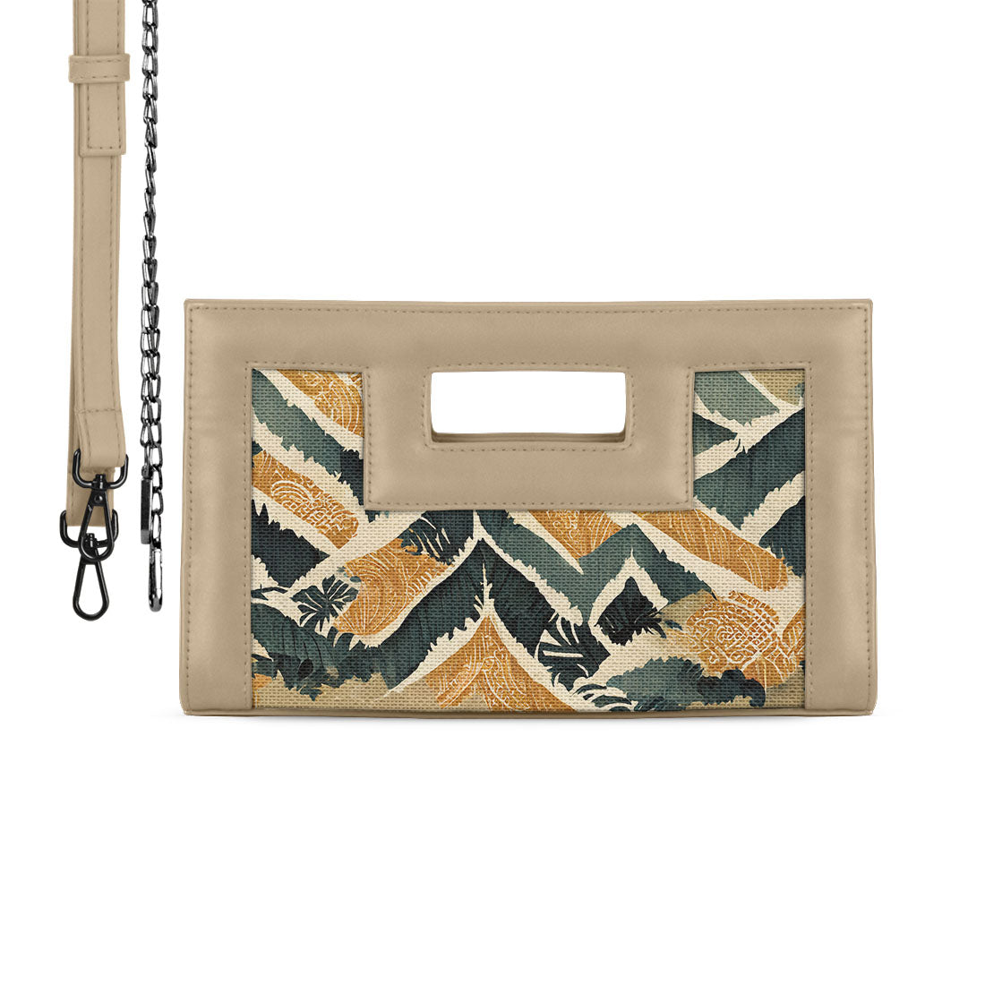 Beige City Sleek Clutch Ikat