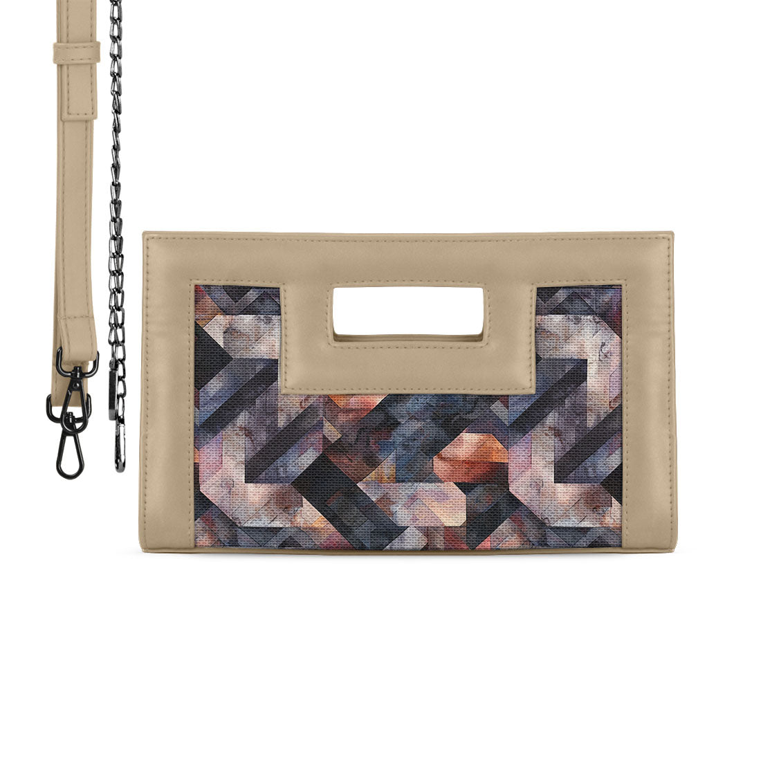 Beige City Sleek Clutch Rectangles
