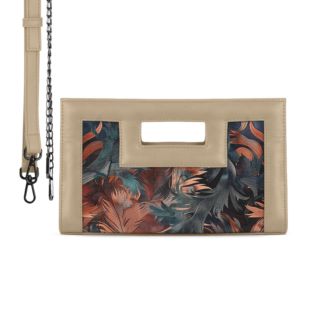 Beige City Sleek Clutch Watercolor Art