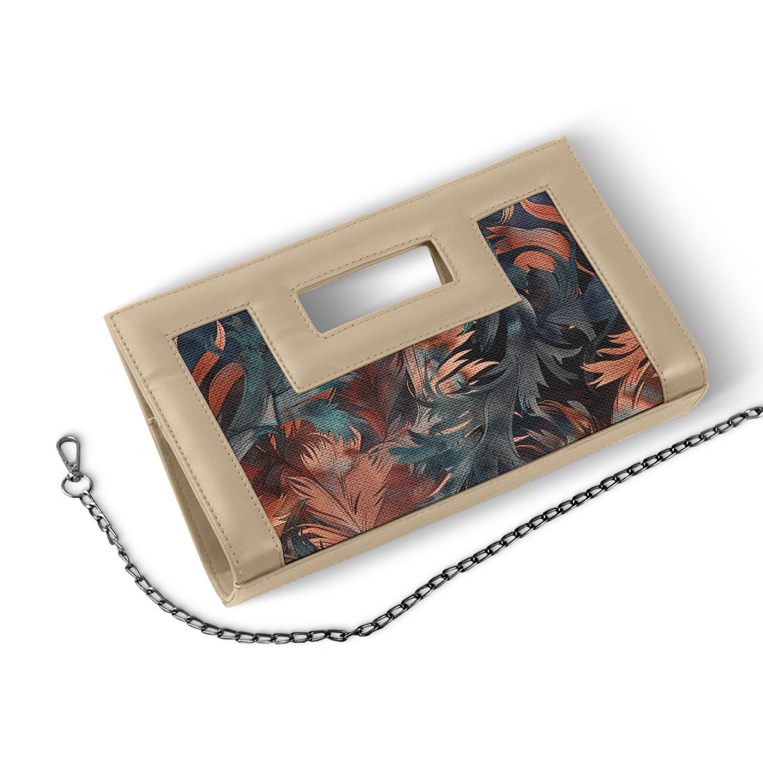 Beige City Sleek Clutch Watercolor Art