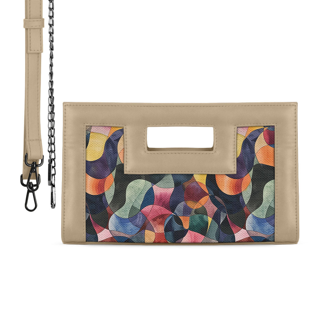 Beige City Sleek Clutch Watercolor Wavy