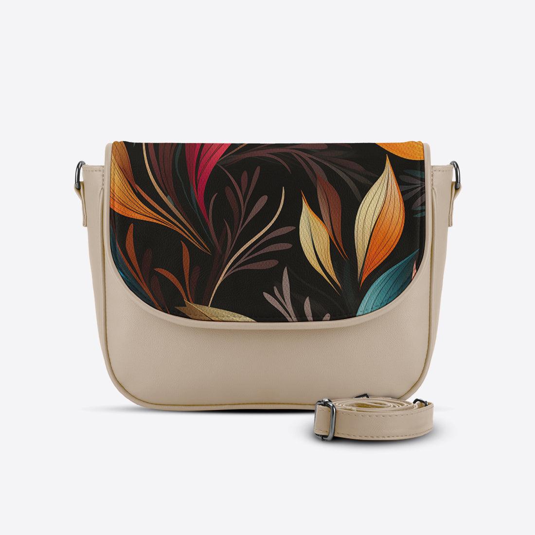 Beige Messenger Crossbody Foliage - CANVAEGYPT