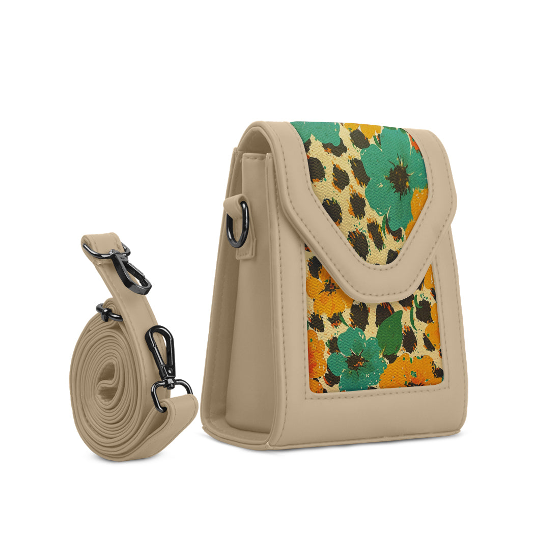 Beige Mini Urban Crossbody Bag Sunflower Fields