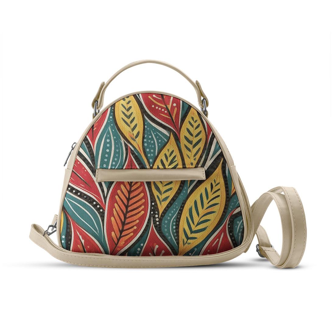 Beige Mini Voyage Backpack Vibrant Leaf - CANVAEGYPT