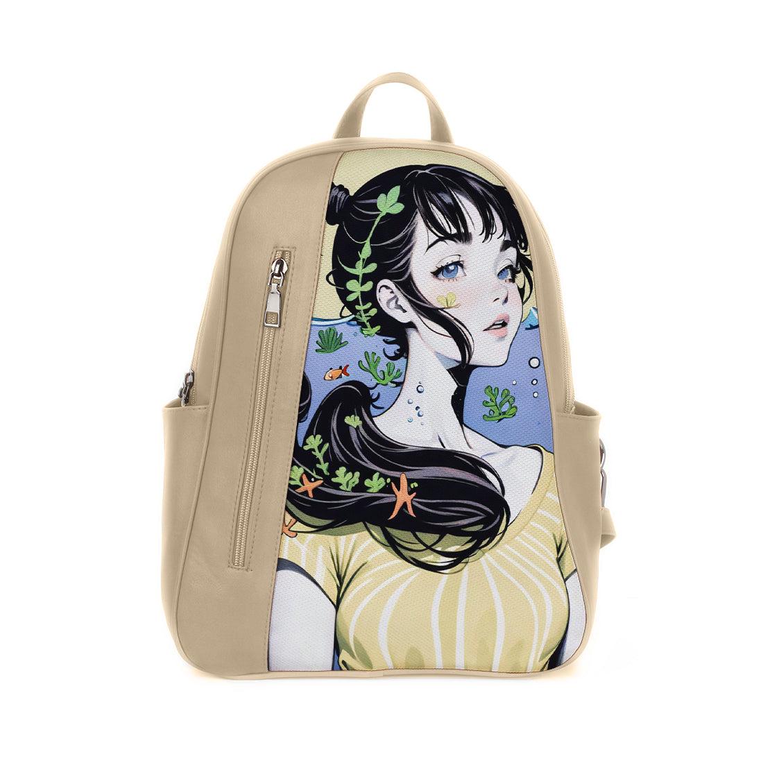 Beige Mixed Backpack Young Beauty - CANVAEGYPT