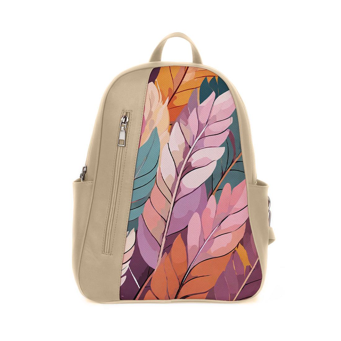 Beige Mixed Backpack Mixed Leaves - CANVAEGYPT