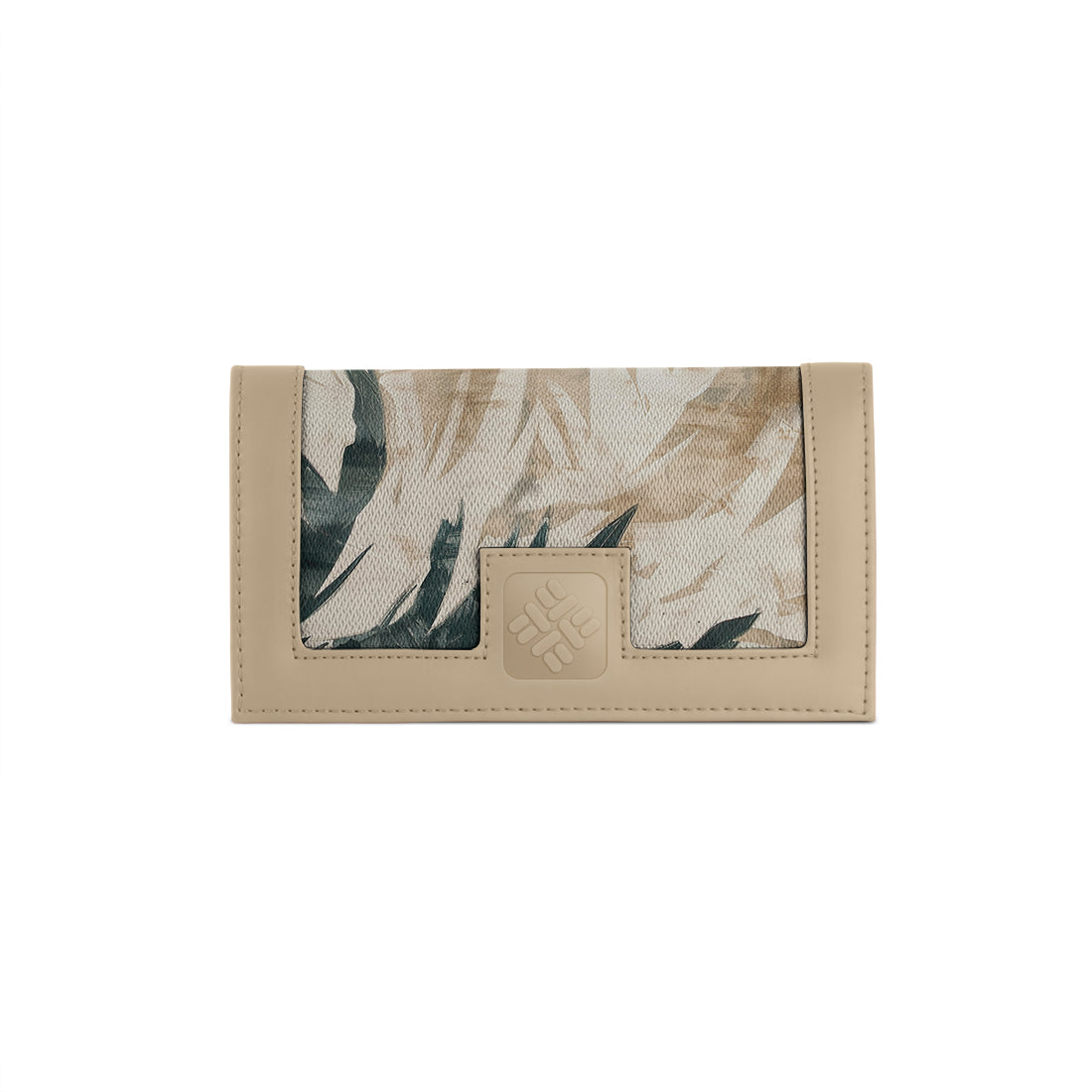 Beige Botanical Sleek Elegance Fold Wallet