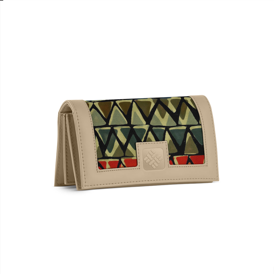 Beige Sleek Elegance Fold Wallet with Tribal Chevron Vibes