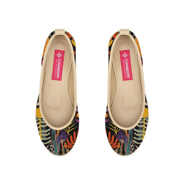 Beige Voyage Round Toe Sea Life - CANVAEGYPT