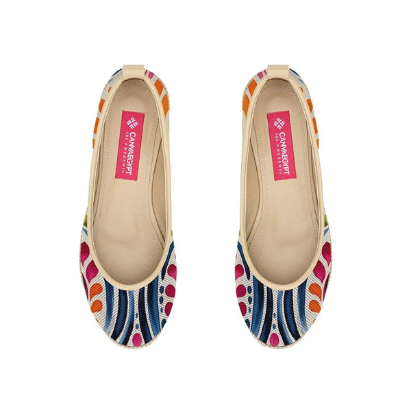 Beige Voyage Round Toe Stipples - CANVAEGYPT