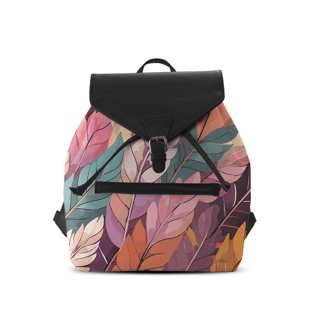Black Aurora Backpack Mixed Leaves - CANVAEGYPT